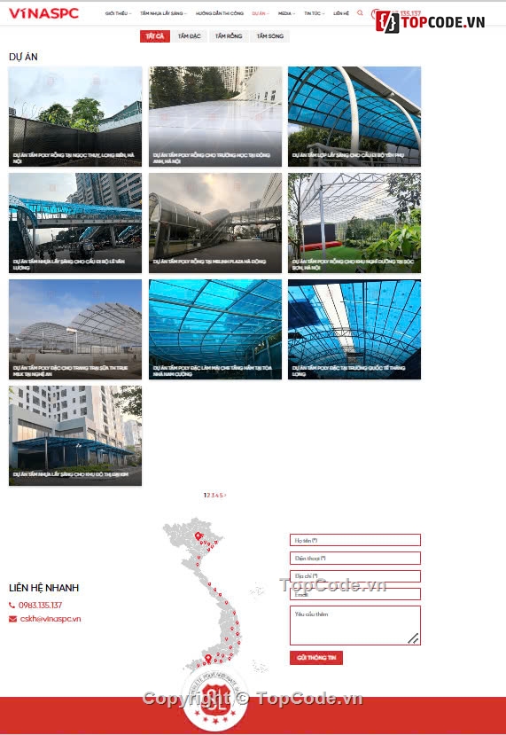 Polycarbonate,tấm nhựa,VINASPC,Sharecode Website mua bán Tấm nhựa Polycarbonate g